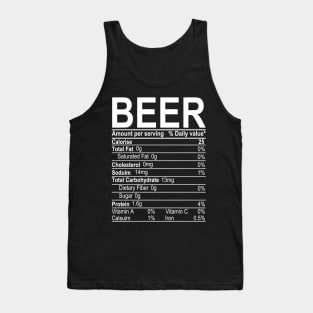 Beer Nutritional Facts Tank Top